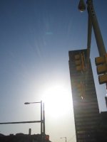 sun and building