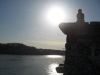 Sitting on a cliff